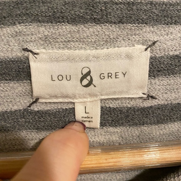 (Sold)Lou & Grey @ LOFT Cotton SS Striped Sweater Dress, Women's Lg - Picture 7 of 10